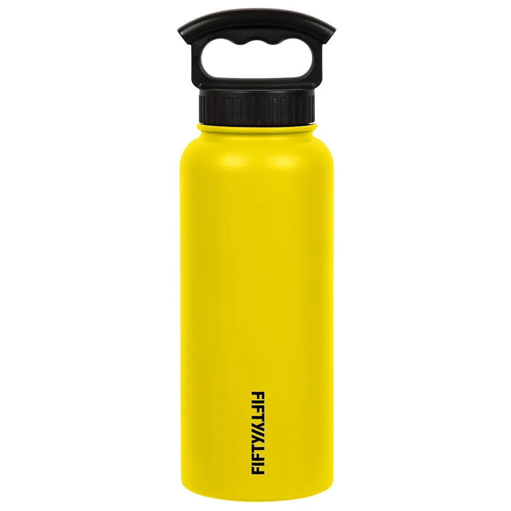 Fifty/Fifty 1L Bottle 3 Finger Lid - Yellow - Tashqila Fifty/Fifty 1L Bottle 3 Finger Lid - Yellow - Tashqila